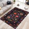 Floral Botanical Rug, Cottagecore Garden Aesthetic Rug, Blooming Flower Print Carpet, Shabby Chic Delicate  Floral Floor Mat