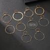 10 Pcs Gold Color Flat Snake Chain Box Chain Bracelet Multi-layer Stackable Metal Bracelet Women's Jewelry Gift Set