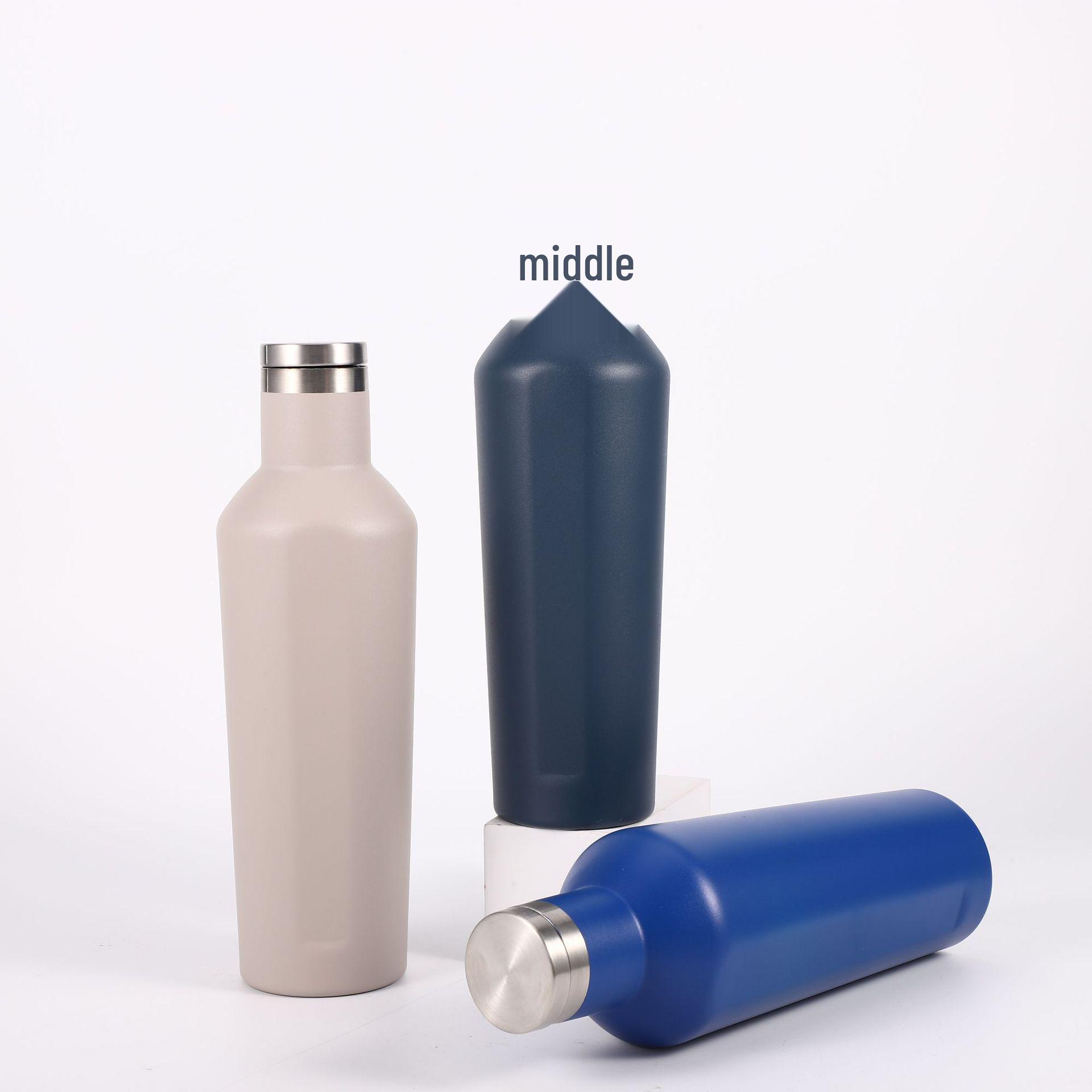 

Stainless Steel Hexagonal Double-Layer Insulated Travel Cup 500ml светло-серый