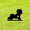 Niedlicher kleiner Hunde-Gartenstecker, Eisenkunst, Silhouette, Metallschild für den Hof, Dekoration für Garten und Hof zum Gedenken an Haustiere