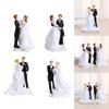 Resin Couple Figurine Wedding Cake Decoration For Anniversary Party Durable Friendly Home Display