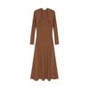 Gentle Square Neck Knitted Dress for Women's Autumn and Winter New Models, Waist and Thin Temperament, Small Black Dress Tide