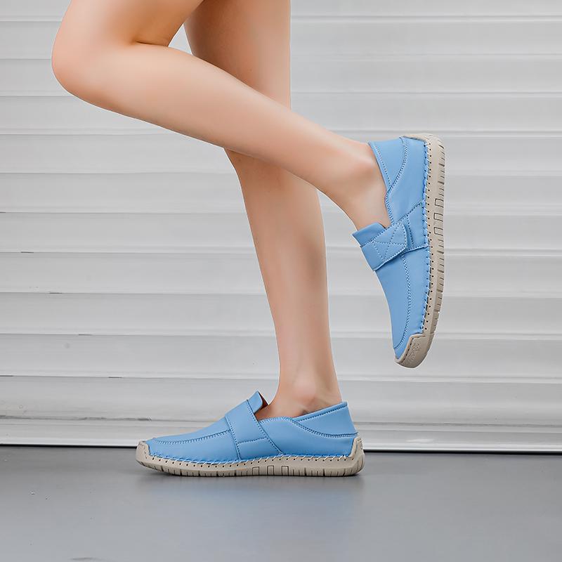 Damen Freizeitschuhe Handgefertigte Leder Slipper Bequeme Damenschuhe Hochwertiges Spaltleder Flache Mokassins Damen Sneaker