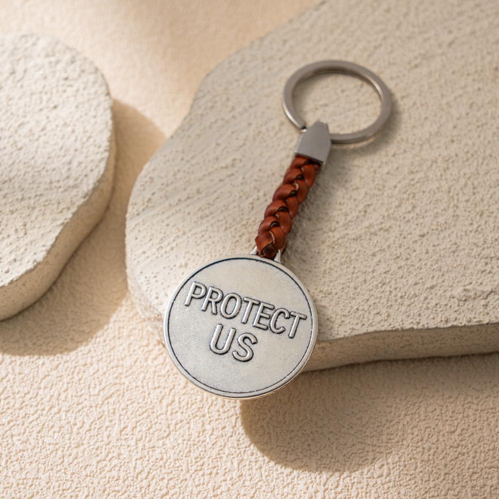 Saint Michael Leather Key Chain | Versatile Cross-Border E-Commerce Exclusive