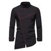 Men's 2026 Solid Color Stand Collar Long Sleeve Plus Size Formal/Casual Shirt, European Fit.