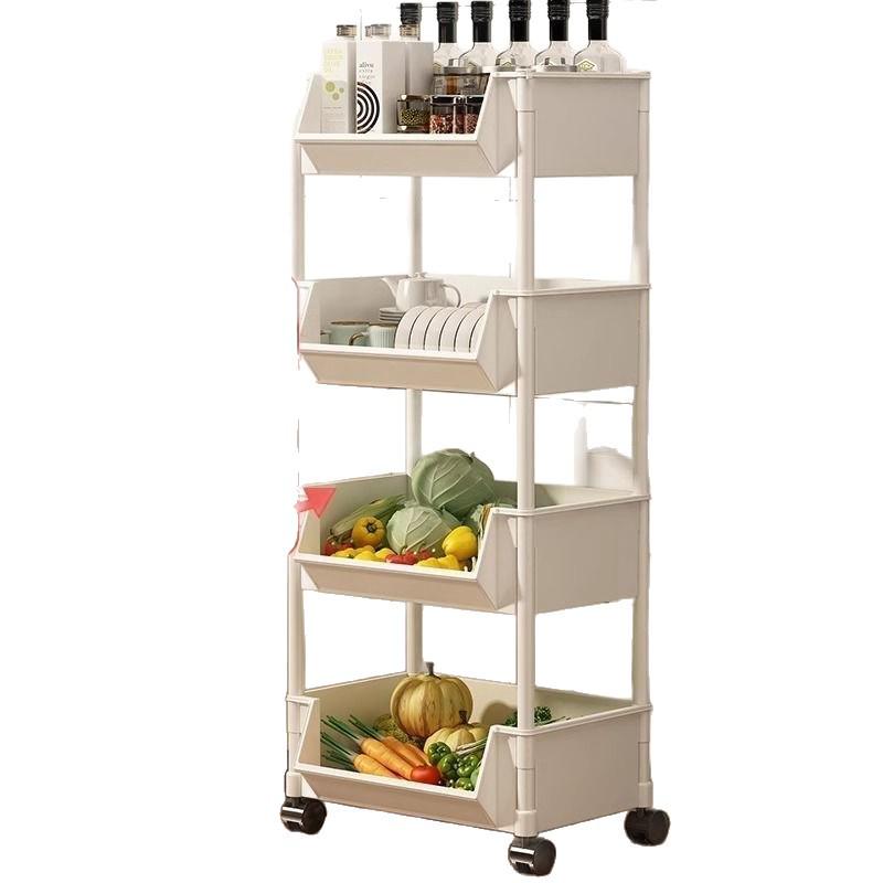 Movable Multi-layer Kitchen Storage Rack for Toys, Snacks, Fruits & Vegetables - Floor-standing and Multi-functional Shelf.