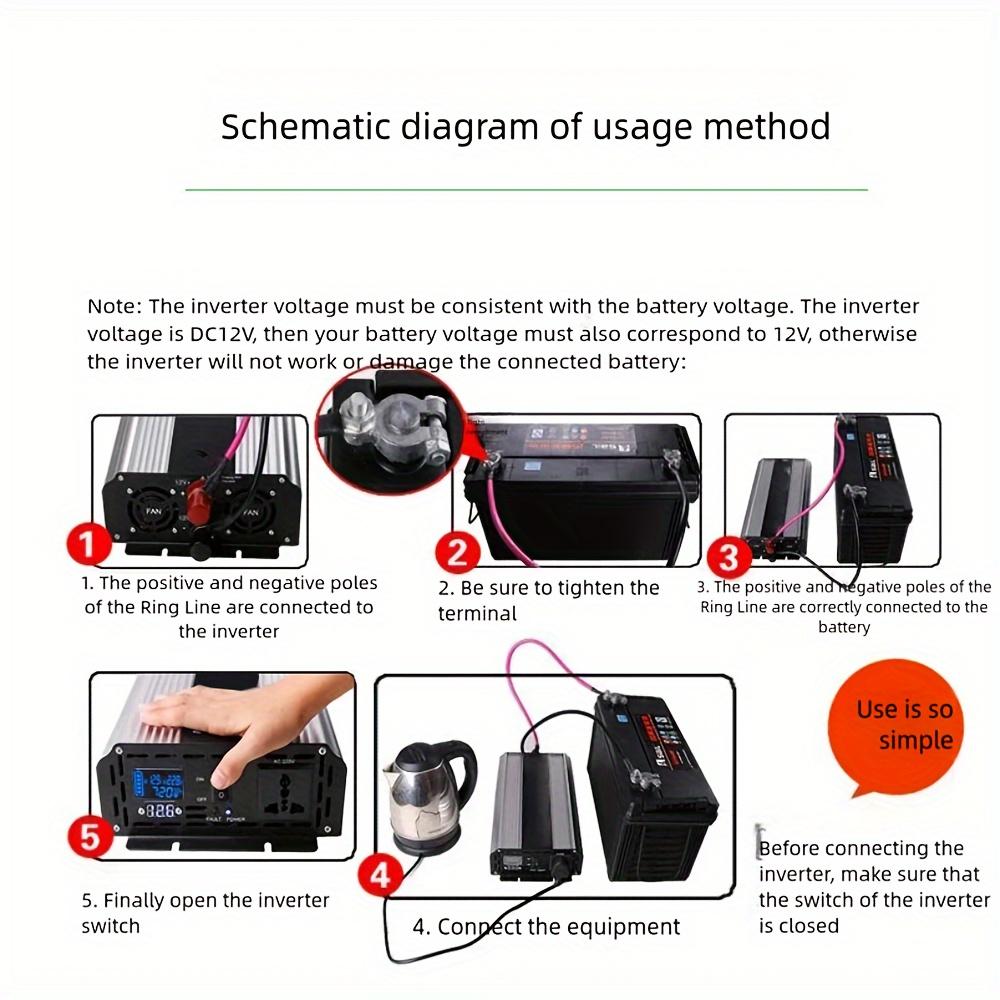 Inverter 12v 220v Solar Inverter 600W 1200W 2000W Portable Voltage Transformer Auto Charger Converter Car Power Inverter