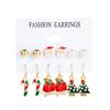 Santa & Christmas Tree 6-Piece Earring Set - Festive European & American Style by Moshang
