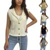 Damenmode Ärmellose Strickware Zopf Kapuzenweste Strickjacke