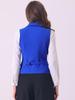 Allegra K Women's Elegant Double-Breasted Sleeveless Suit Vest, Royal Blue, Size L
