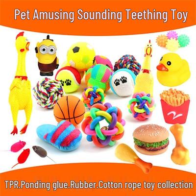 Durable Interactive Sounding Dog Toy for Teeth Cleaning - Suitable for Small, Medium, and Large Dogs