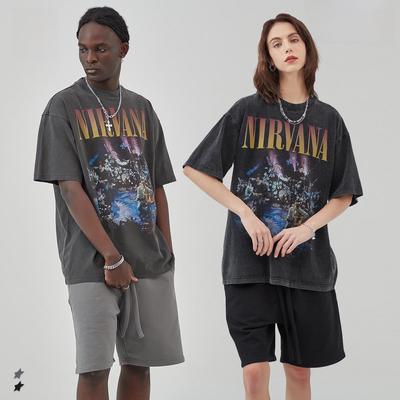 ARTIE Men's 2023 Spring/Summer Retro Nirvana Band Inkjet Print T-Shirt