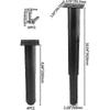 (25-42cm, Black) Set of 4 Strong Adjustable Metal Furniture legs-YuJia