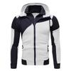 New Style Fashionable Men's Personalized Color-blocking Double-layer Zipper Hooded Cardigan Slim and Versatile Sweatshirt