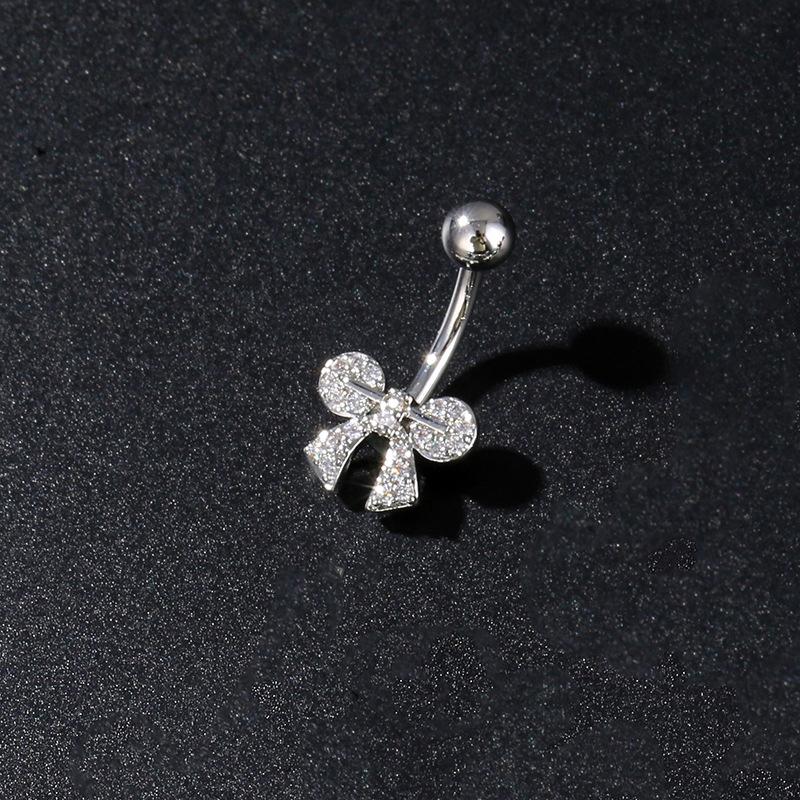 Stainless Steel Butterfly Flower Belly Button Ring Navel Piercing Ring For Women Girls Sexy Belly Piercing Ring Body Jewelry