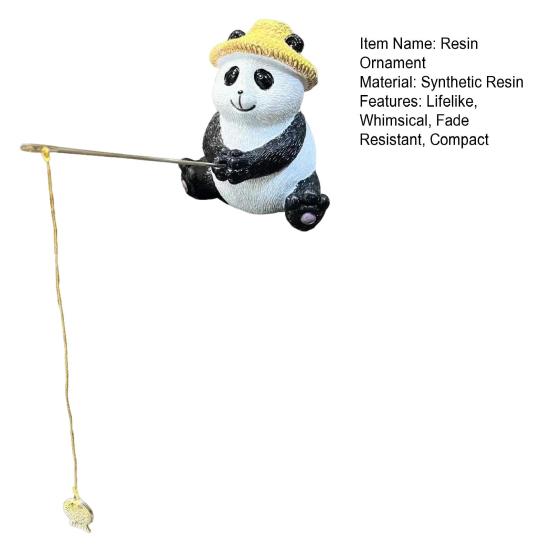 Pryskyřičná soška žáby rybáře zahradní jezírko dekorace jezírko rybář mini panda figurka pro venkovní krajinu akvárium dekorace akvárium