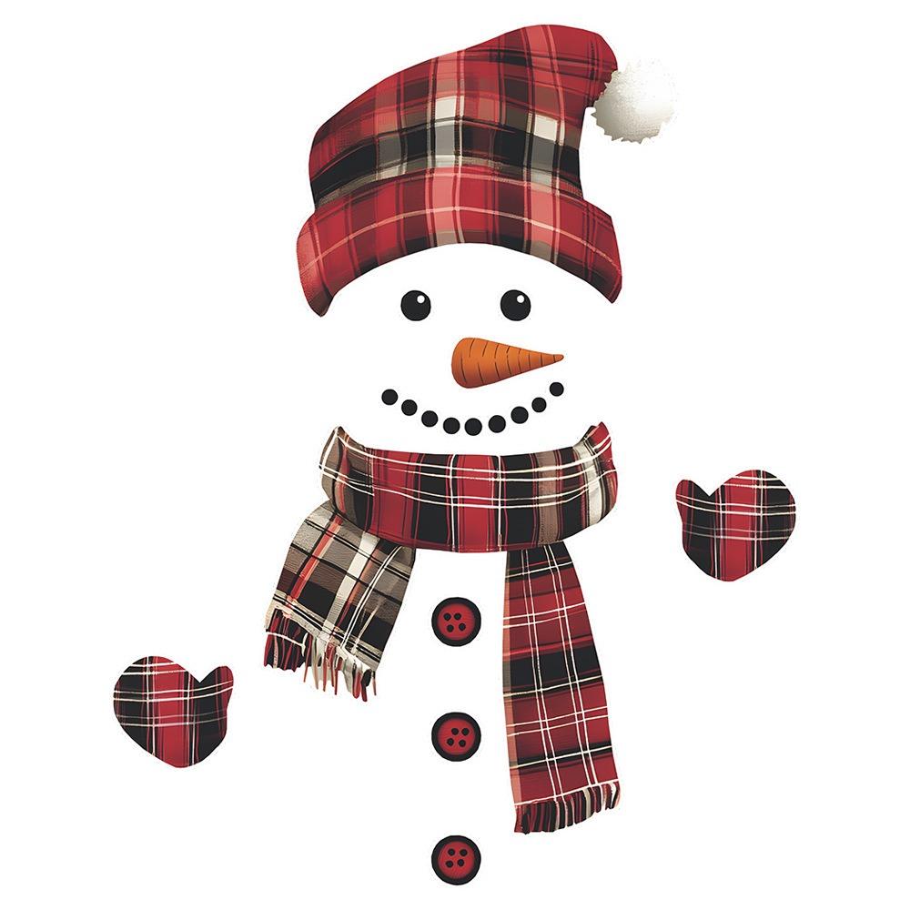 

DIY Christmas Snowman Sticker Cute Snowflake Decal Self-adhesive Christmas Wall Sticker Kitchen Style 3