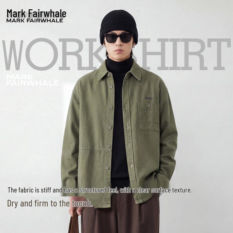 MARK FAIRWHALE Men's Embroidered Cotton Long Sleeve Shirt
