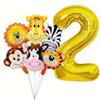 32" Jungle Animals Balloon Set: Tiger, Lion & Zebra Foil Balloons for Kids' Birthday Parties