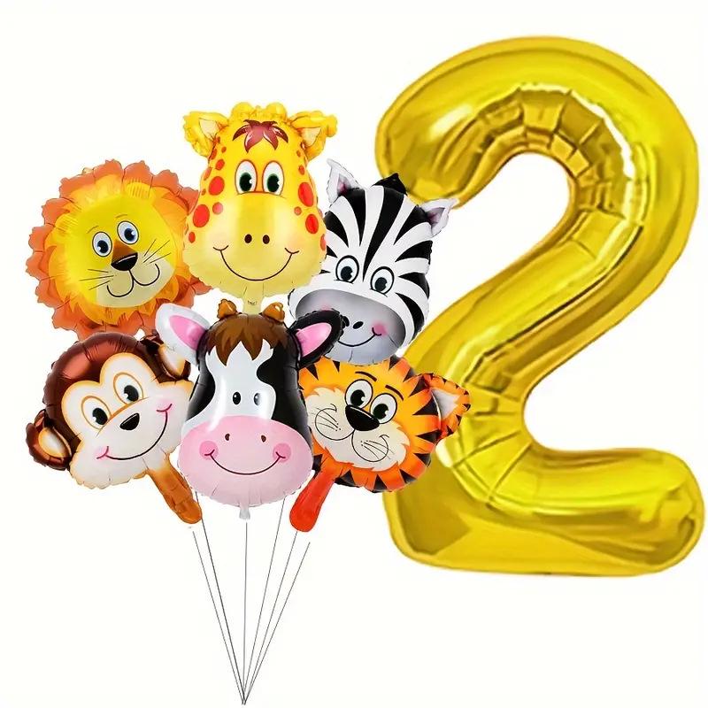 32" Jungle Animals Balloon Set: Tiger, Lion & Zebra Foil Balloons for Kids' Birthday Parties