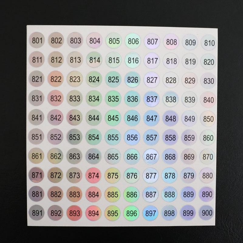 Waterproof Serial Number Label Stickers for Bottles and Nail Art (10mm)