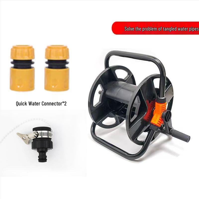 Garden Hose Cart Reel & Storage Rack Set for Household & Car Wash Use