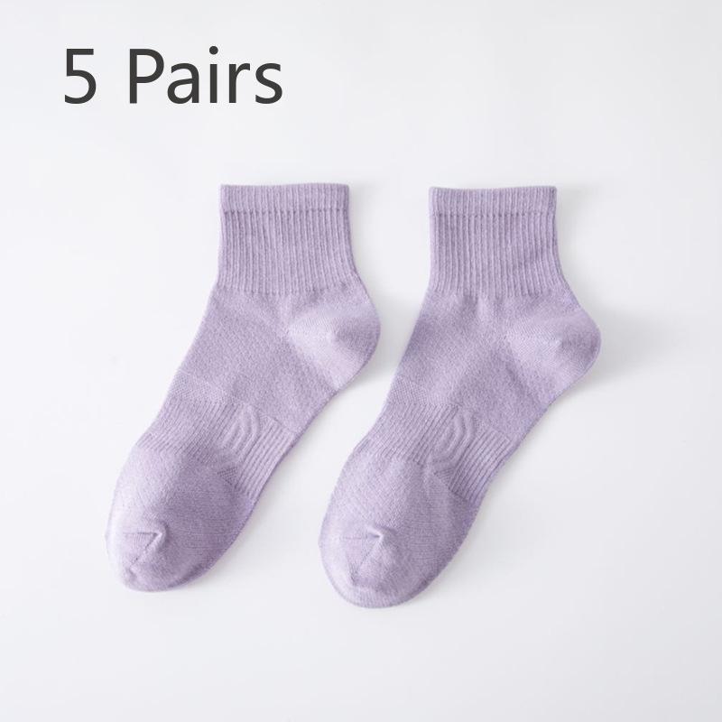 5 Pairs of Women's Spring and Summer Pilling Resistant Breathable New Socks