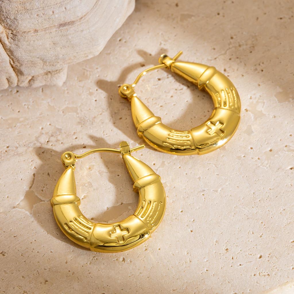DIEYURO 316L Stainless Steel Concise Fashion Heart irregular Earrings For Women Lady New Trend Ear Circle Jewelry Party Gift