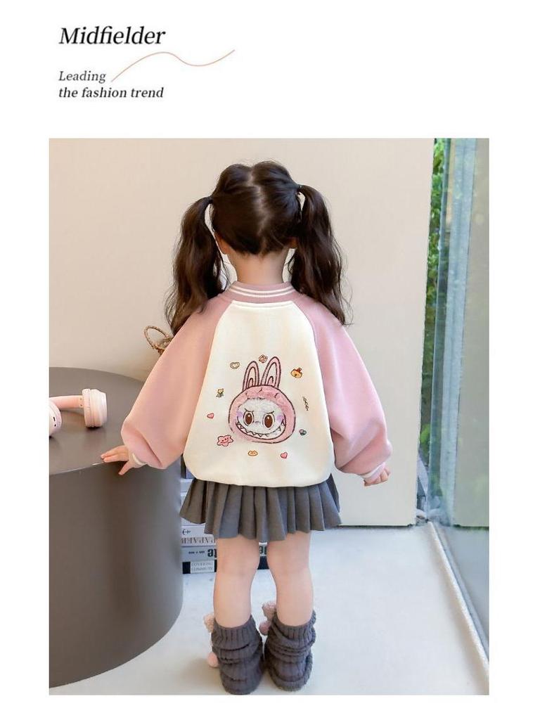 Girls' Sporty Autumn Baseball Jacket 2025: New Korean-Style Fashion Cardigan