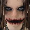 High-Value Personality Dark Smiley Face Mouth Scar Halloween Face Sticker Tattoo Sticker