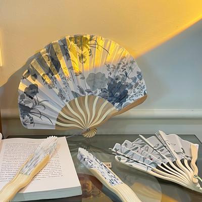 Ventaglio Pieghevole Portatile Stile Estivo Ventaglio Fresco Ventaglio di Stoffa per Danza Qipao Hanfu