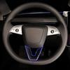 For Tesla Model 3 Steering Wheel Trim Matte Carbon Fiber Perfect Fit Scratch Protection For Tesla Model 3 2023-2024