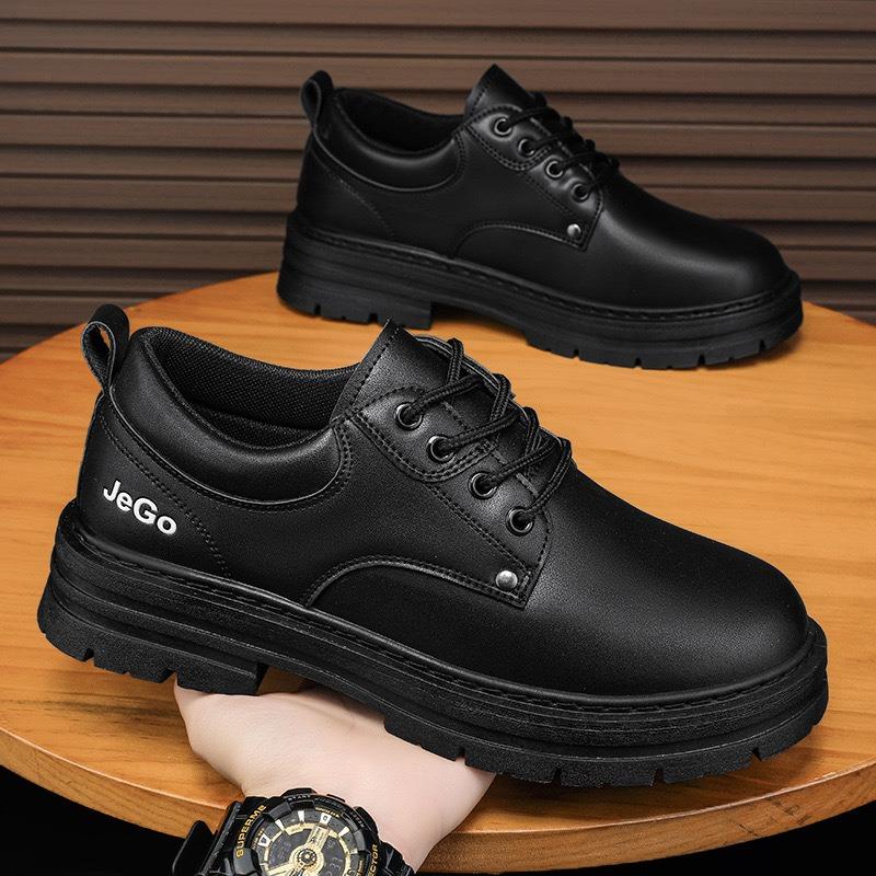 Fashion Shoes for Mens Retro Tooling Shoes British Platform Wide Round-Toe Derby Shoe Low-Top Fad Casual Men's Shoes Zapatillas Comodas