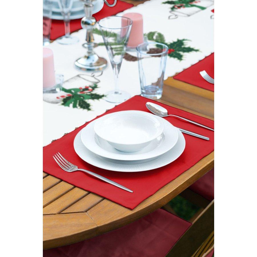 New Year Concept Printed Runner and Placemat Set 5 Pieces / Placemat Table Mat Dining Table Mat Coaster