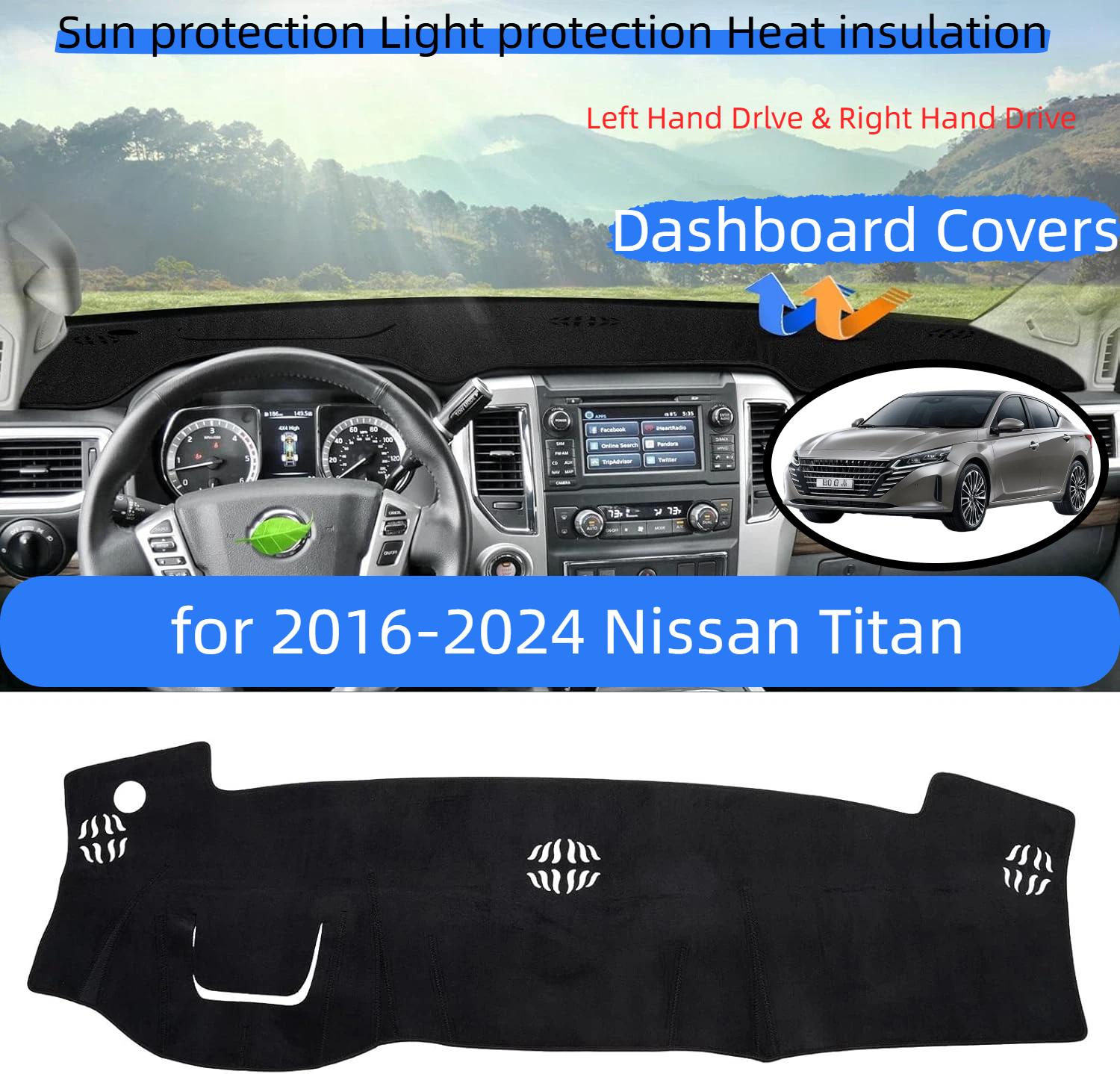 dashboard cover pad is suitable for the 2016-2026 Nissan Titan accessory  flannel dashboard pad for sunshade,glare  UV protect