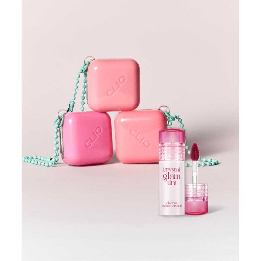 Clio [Мини-набор] Clio Essential Lip Cheek Tab Mini+ Crystal Glam Tint Mini Mini 03 Rosy Blow/MINI 001 VINTAGE APPLE