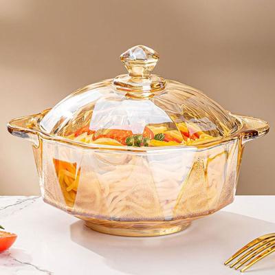 Tigela para Macarrão Instantâneo Resistente ao Calor Âmbar Tigela de Salada Doméstica Tigela de Vidro para Sopa Macarrão