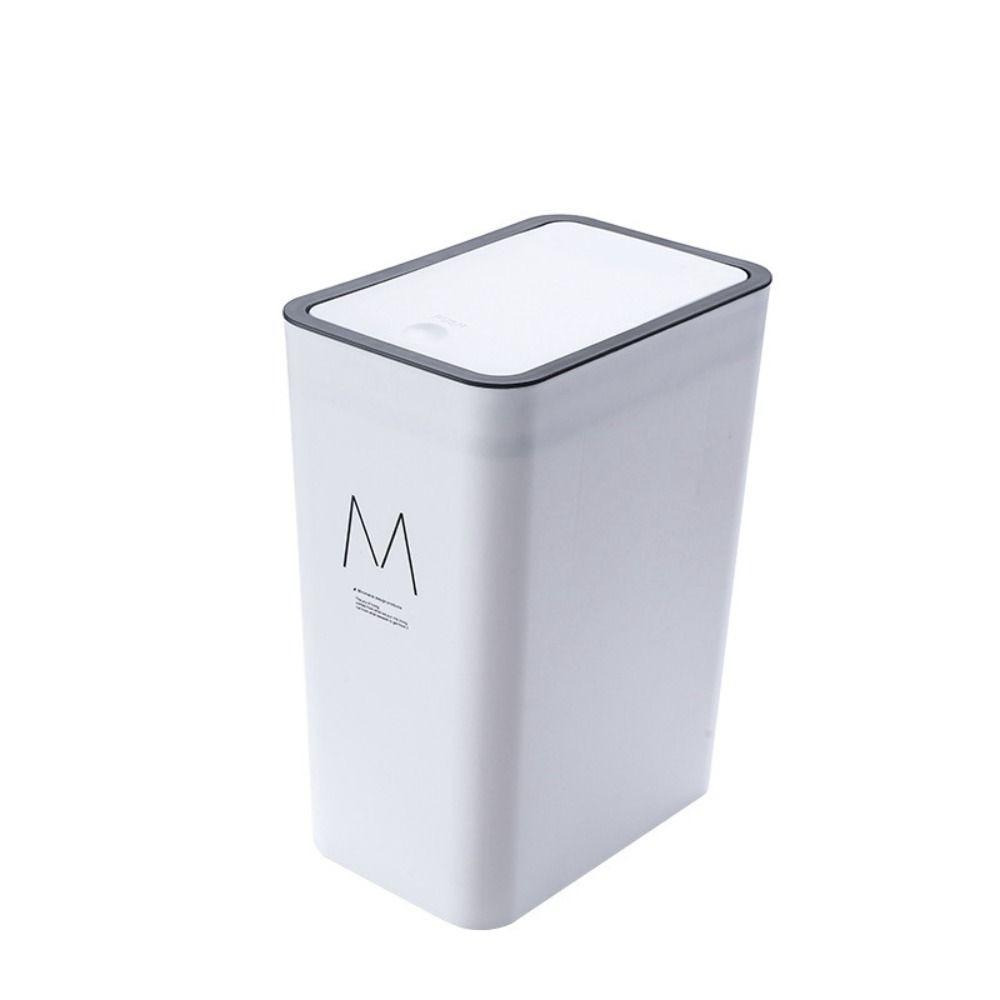 Garbage Bin Plastic Trash Bin Rectangular Nordic Trash Can with Lid Waste Bins Bathroom