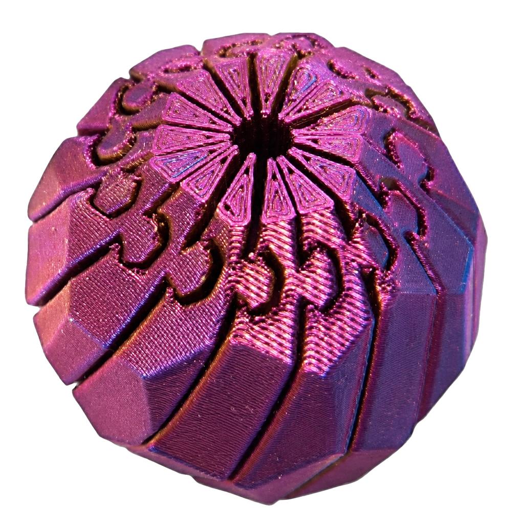 3D Printed Twisted Spiral Stress Relief Ball with Geometric Pattern for Hand Exercise and Sensory Stimulation Durable and Lightweight Design