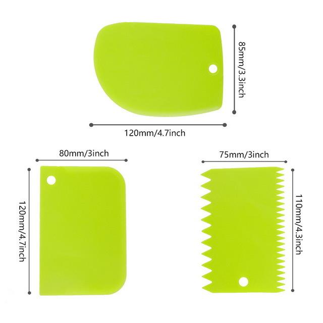3 buc/set cuțit de aluat din plastic copt patiserie instrumente glazură fondant răzuitor decorare spatule simple netede tăietoare tort instrument
