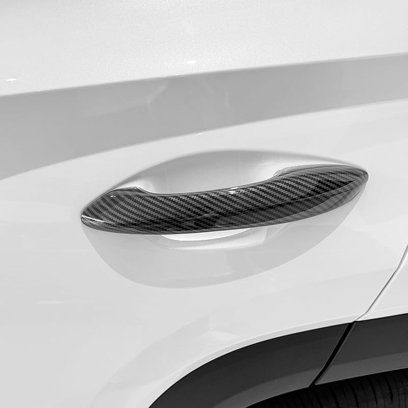 

YOUTOOCAR Накладки на дверные ручки сенсорного типа, совместимые с Hyundai Tucson 2021-2025, аксессуары (Черный глянцевый) Carbon Fiber Pattern