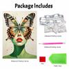 Butterfly Portrait Pearl Painting Kit with Frame Sparkling Bead Canvas Creative Leisure Craft for Wall Decor Gift DIY Art Hobby Project