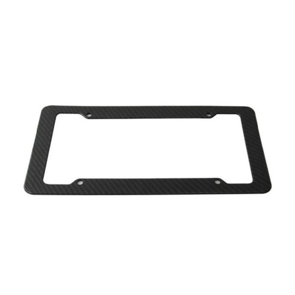 2 Pcs Black Carbon FIBER LICENSE PLATE FRAME TAG COVER Perfect Fit For