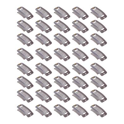 40 sztuk spinek do peruk ze stali nierdzewnej 9 zębów mocno trzymających przedłużane włosy spinki do włosów 32 mm ciemne