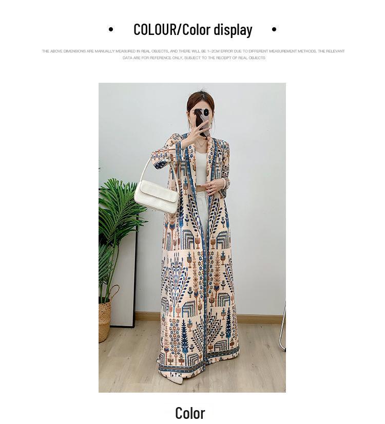 Elegantní plisovaný dlouhý set šatů a kardiganu - Módní muslimský oděv