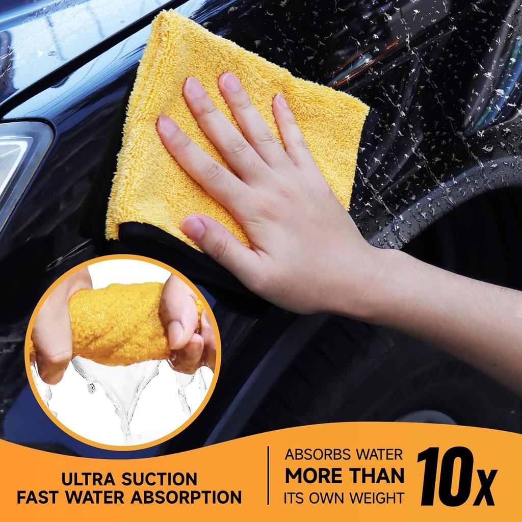 MRD'S Home Premium Microfiber Towels,16Inch*14Inch Microfiber Cleaning Cloth Car Drying Towel,Safe For Car Wash Scratch Free, Strong Water