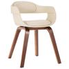 Dining Chair In White Bentwood and Faux Leather