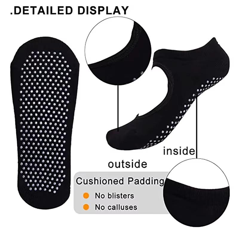 Șosete Fitness Yoga Antiderapante Fără Călcâi Bumbac Femei Sport Șosete Pilates Papuci Dans Balet Șosetă pentru Picioare Goale Antrenament pentru Sală