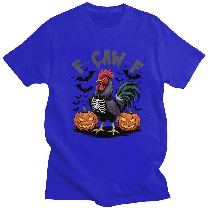 Male FCawF Humor Crow Funny Gothic Chicken T Shirts Round Neck Short Sleeve 100 Cotton TShirt Casual Streetwear Clothing