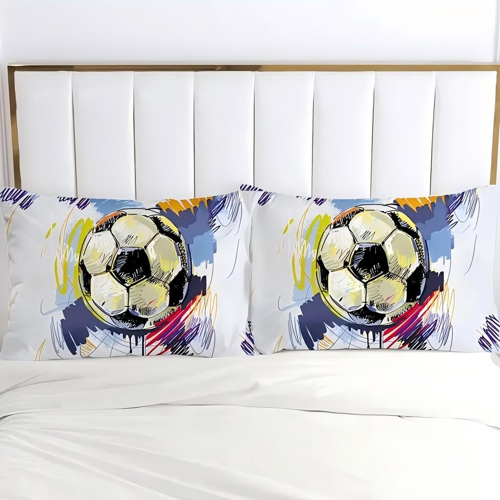 Painted Football 3D Printed Bedding Set For Boys Mens Cartoon Sport Football Style Home Soft Comfortable Duvet Cover Pillowcases